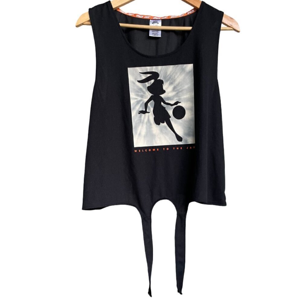 Space Jam Lola Bunny Black Beige Tank Top Tie Knot Women's XL